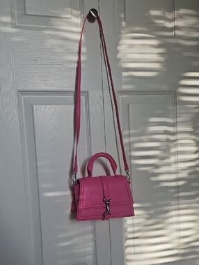 H&M Bright Pink Structured Top-Handle Crossbody Bag